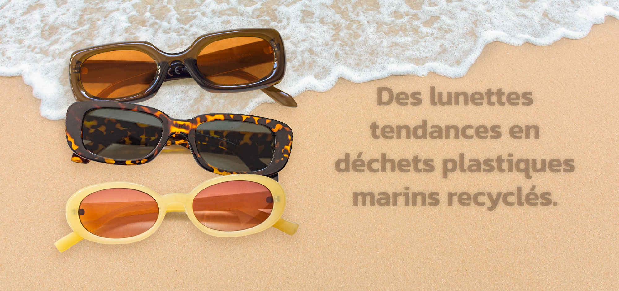 Lunettes en déchets plastiques marins recyclés